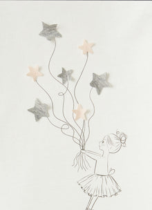 Ballerina And Stars T-Shirt | Milk/Grey