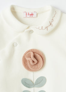 Babysuit with Stylised Flower | Milk