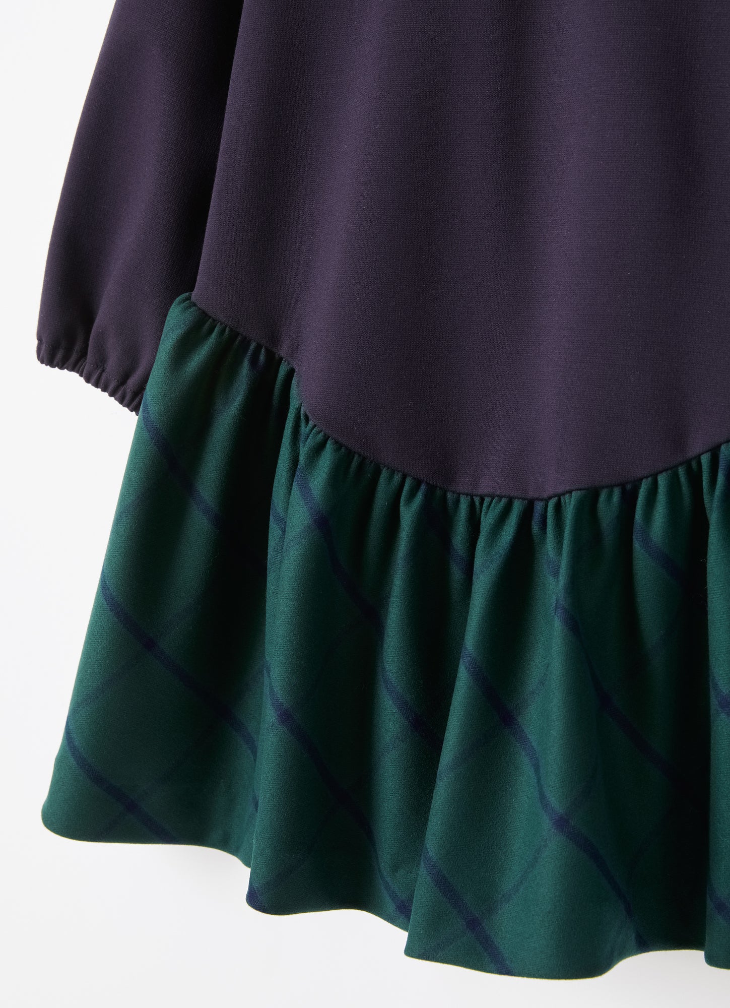 Ruffle And Check Maxi Flounce Dress | Blue/Verde Vetro