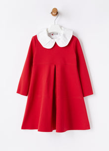 Box Pleat Dress | Cranberry Red