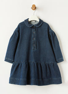 Balloon Sleeve Denim Dress | Blue