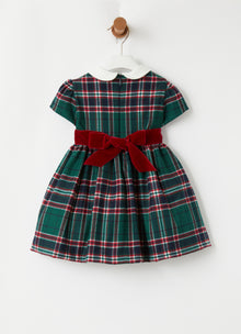 Belted Tartan Dress | Pine Green