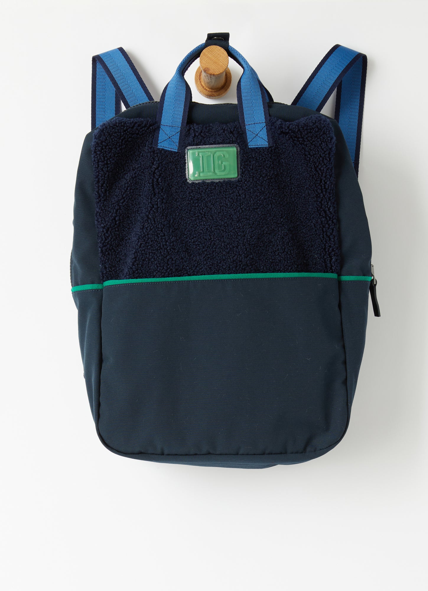 Backpack with Teddy Fleece Detail | Blue