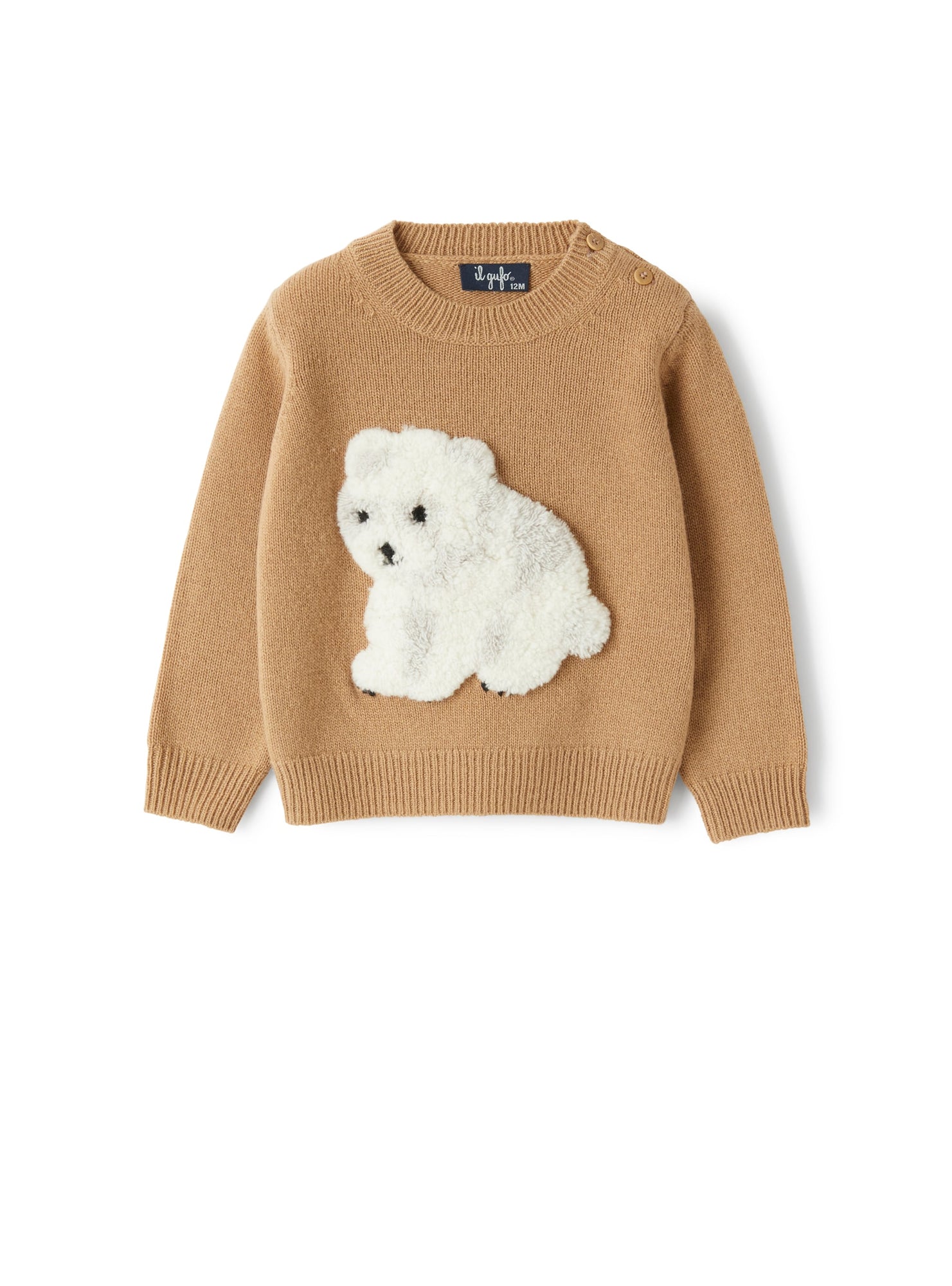 Baby Boy's Sweater with Teddy Bear | Legno/Latte