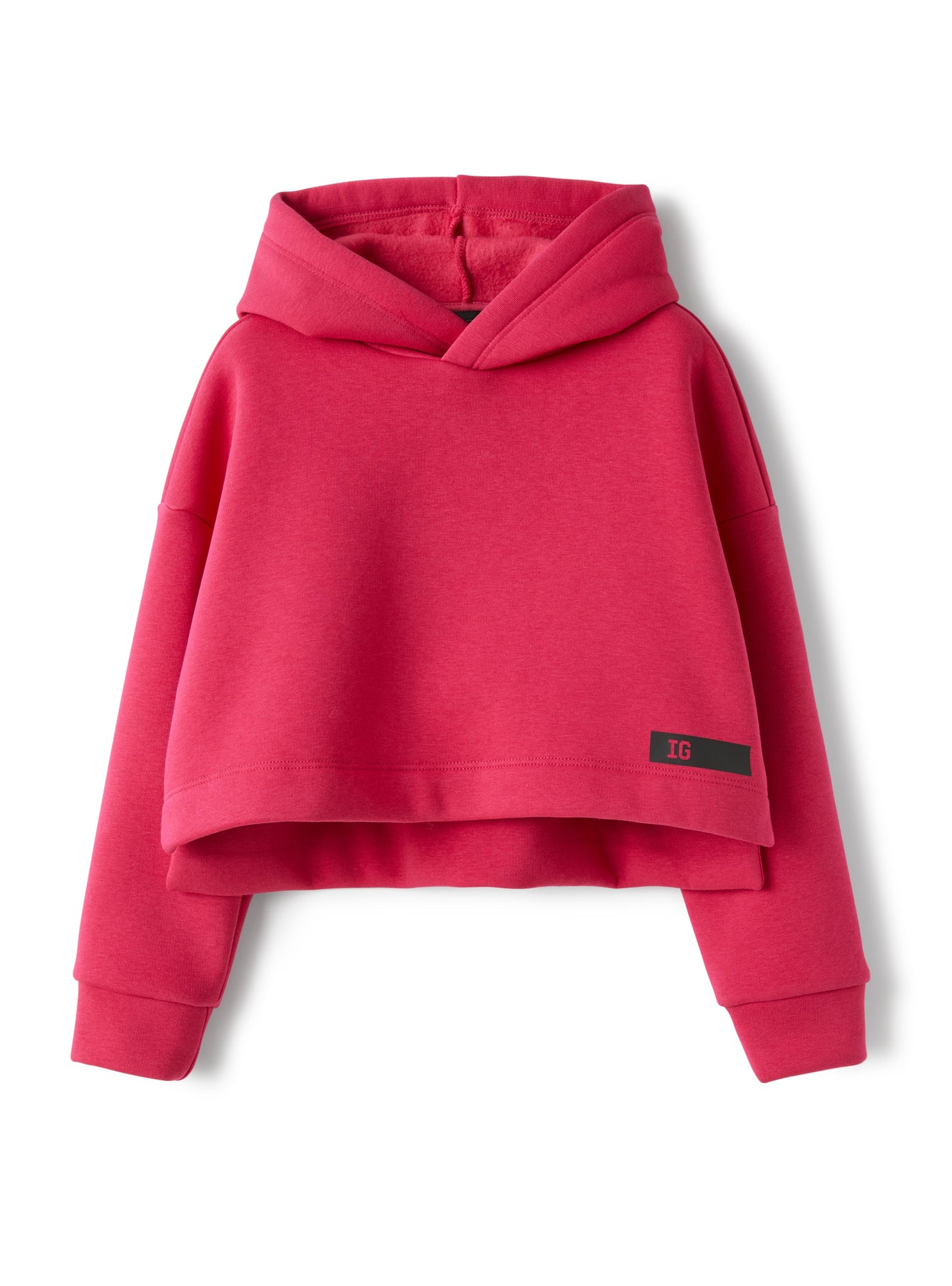 Cropped Hooded Sweatshirt | Fuchsia
