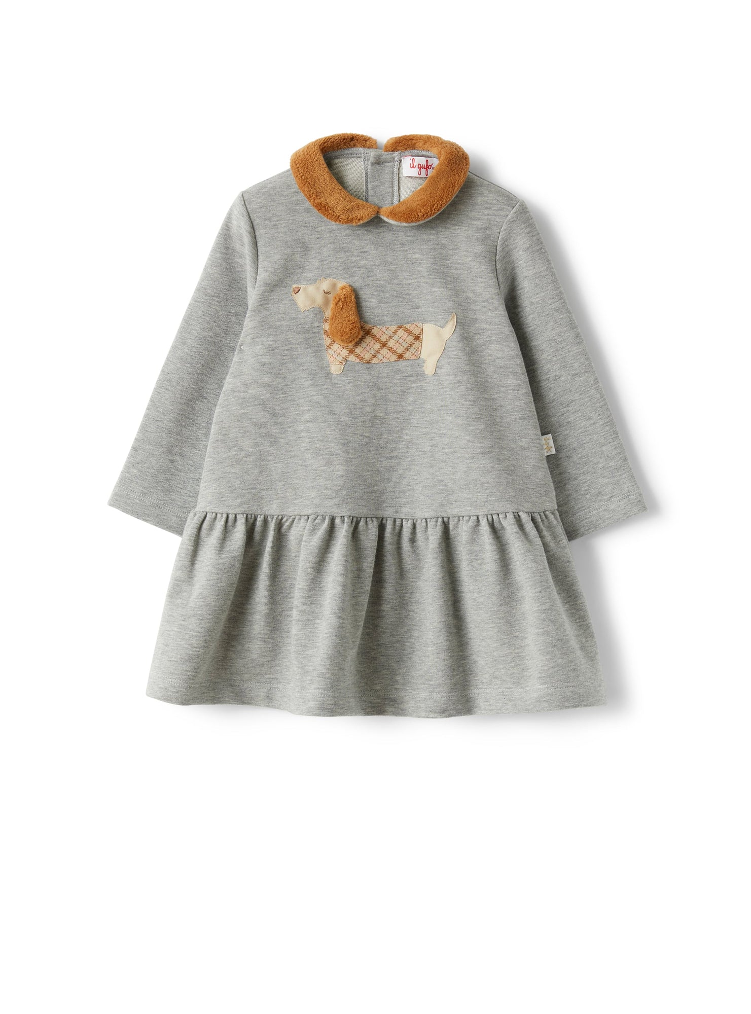 Baby Girl's Dress in Fleece | Grigio/Vapore