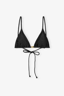 Shine Swim String Bikini Top | Black