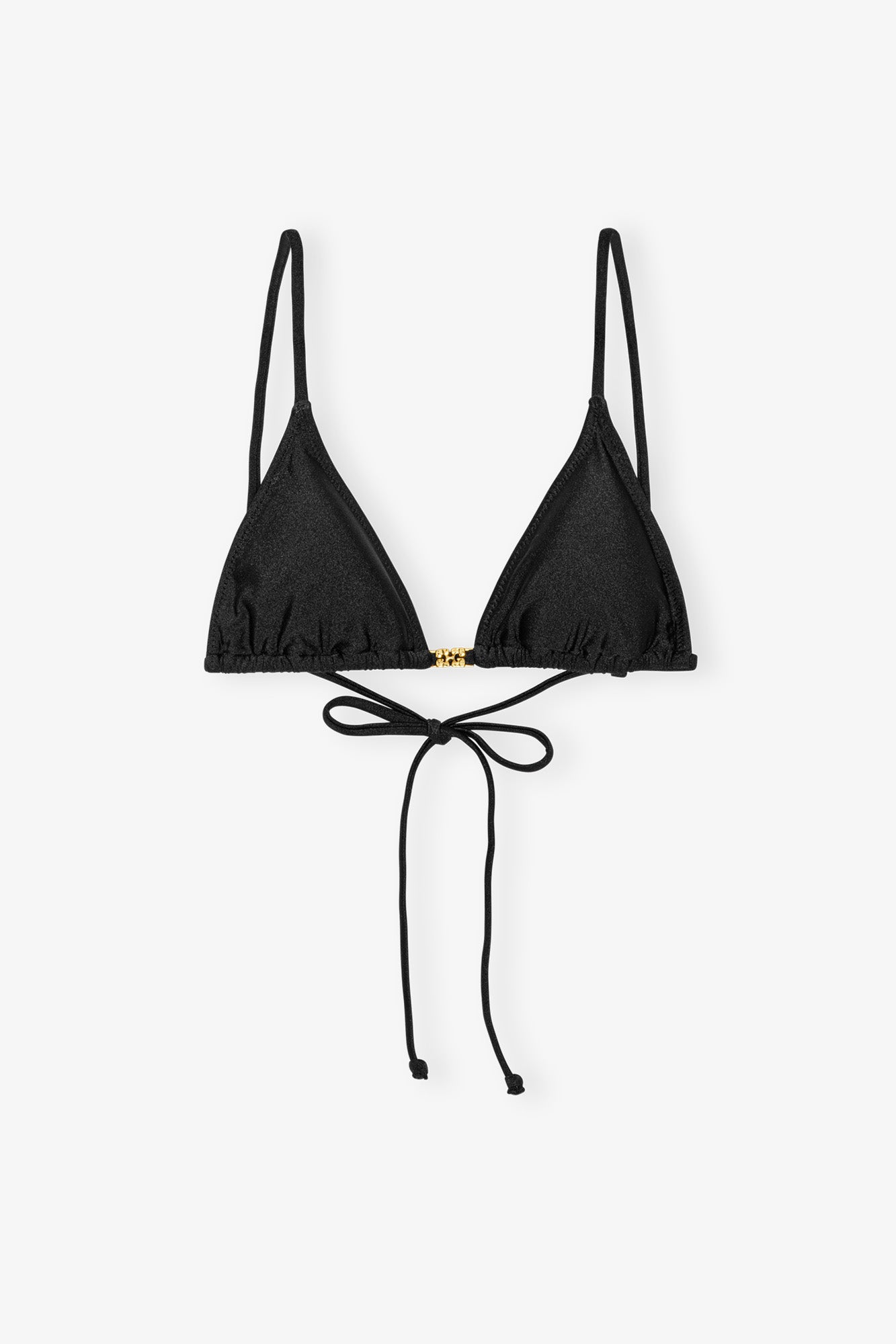 Shine Swim String Bikini Top | Black