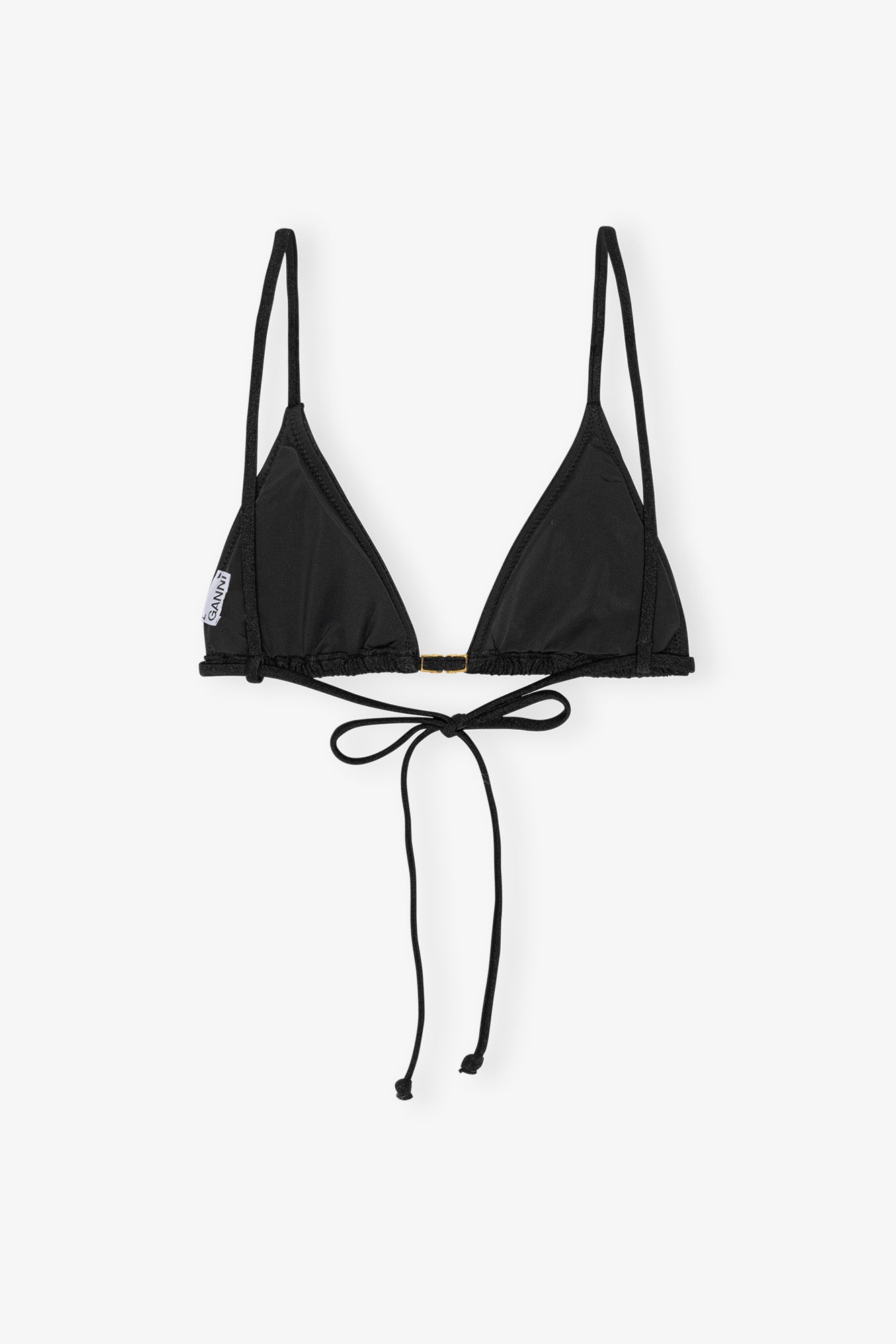 Shine Swim String Bikini Top | Black