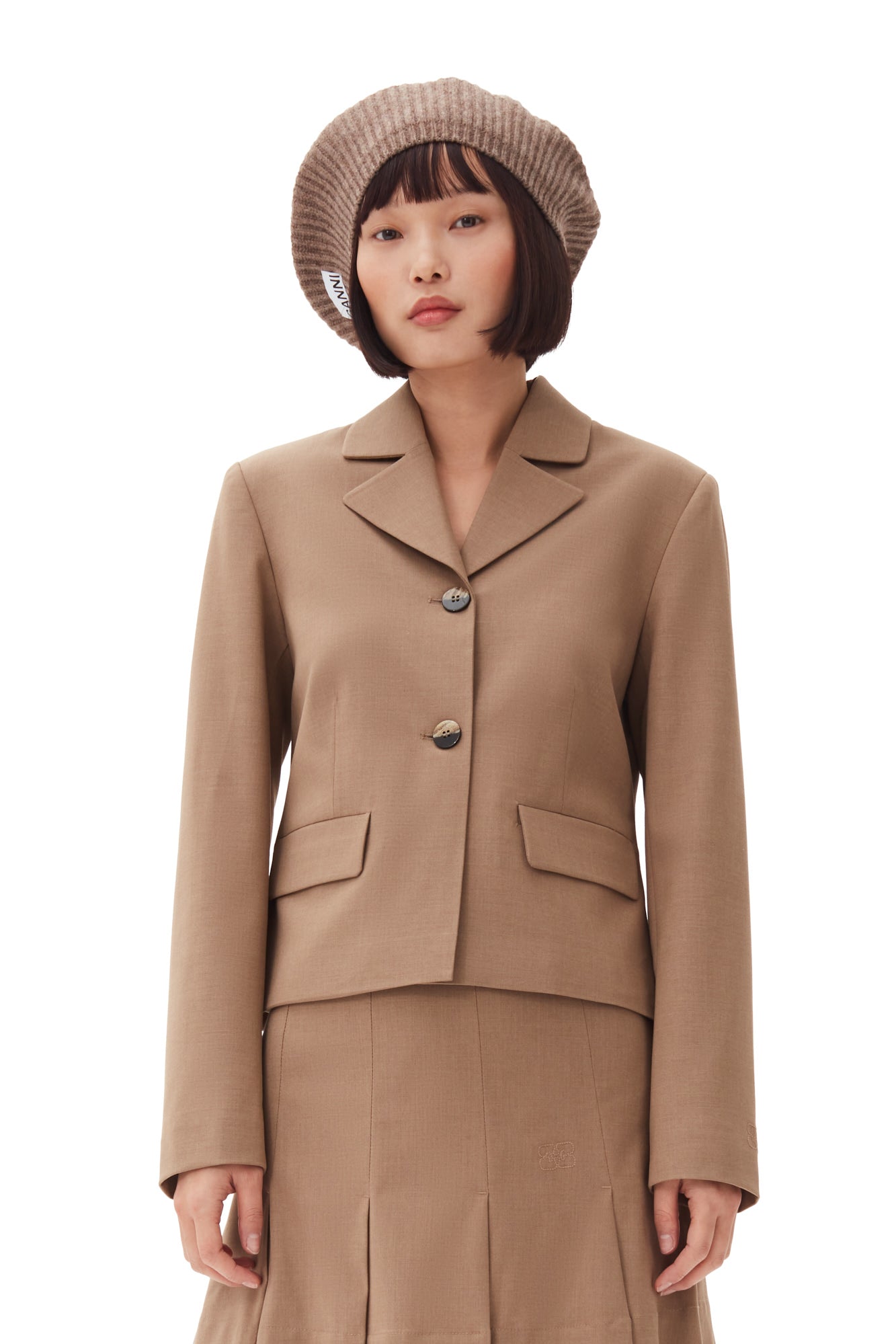 Structured Rib Beret | Tiger's Eye