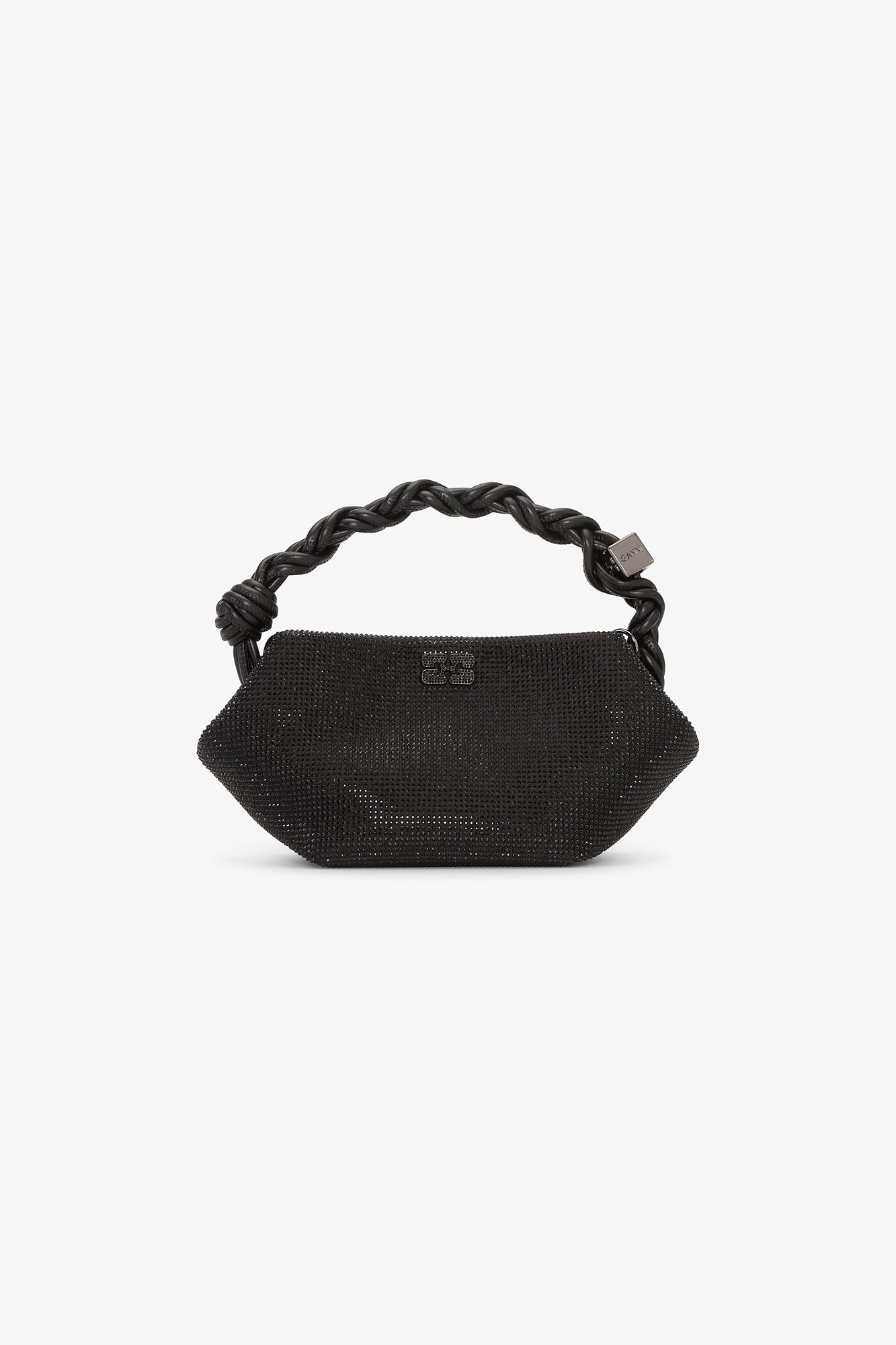 Satin Strass Mini Bou Bag | Black