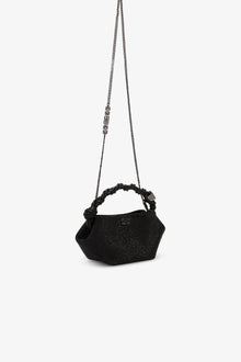 Satin Strass Mini Bou Bag | Black