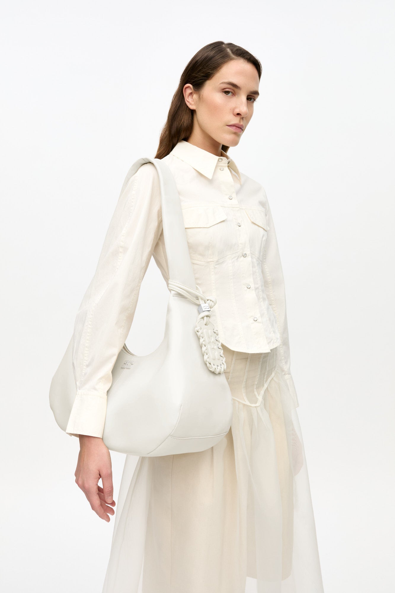 Medium Hobo Bag | Egret