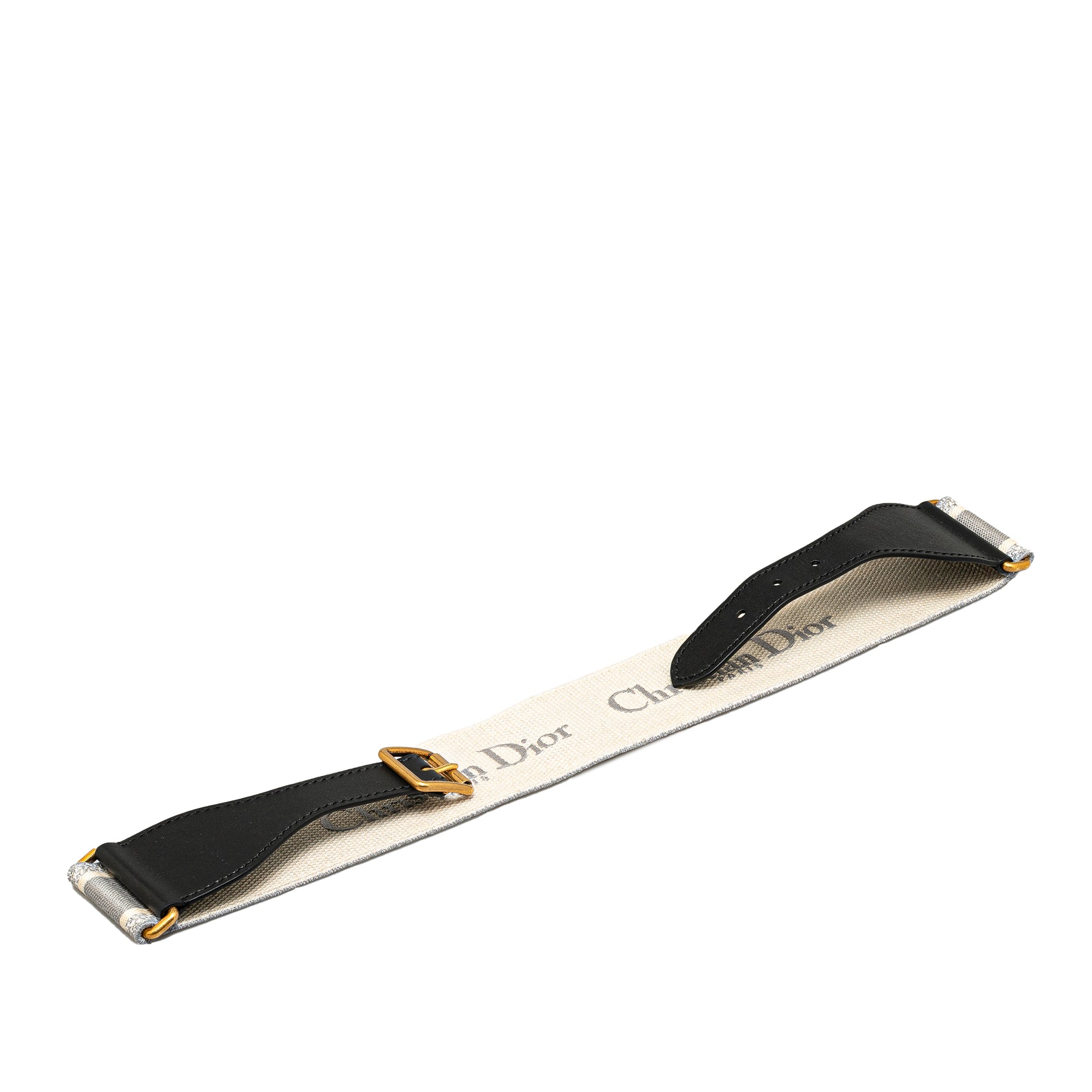 Dior | Pre-Owned Embroidered Logo Strap | Gray