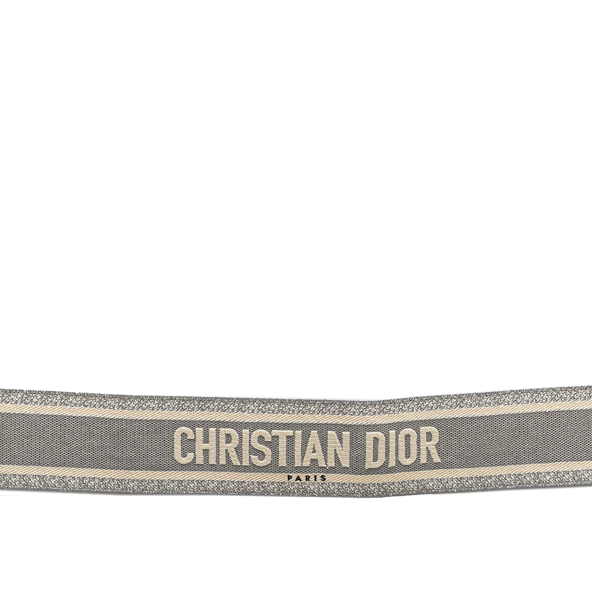 Dior | Pre-Owned Embroidered Logo Strap | Gray