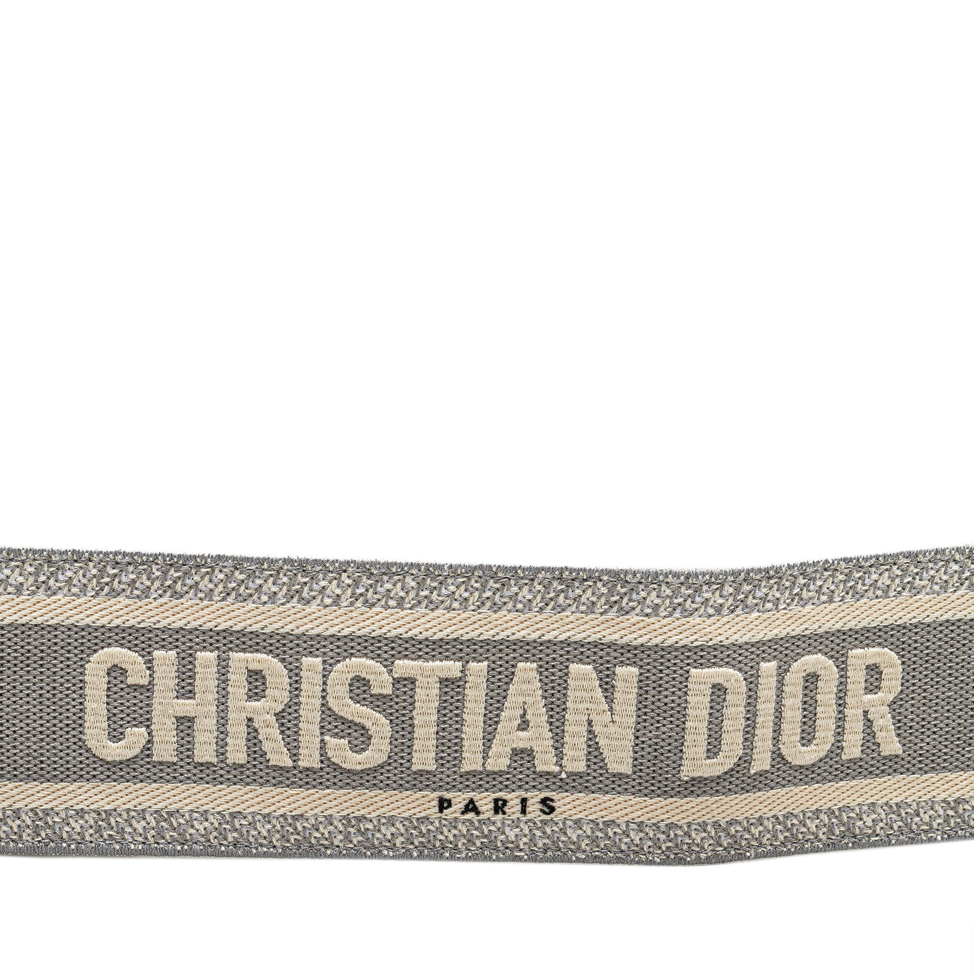 Dior | Pre-Owned Embroidered Logo Strap | Gray