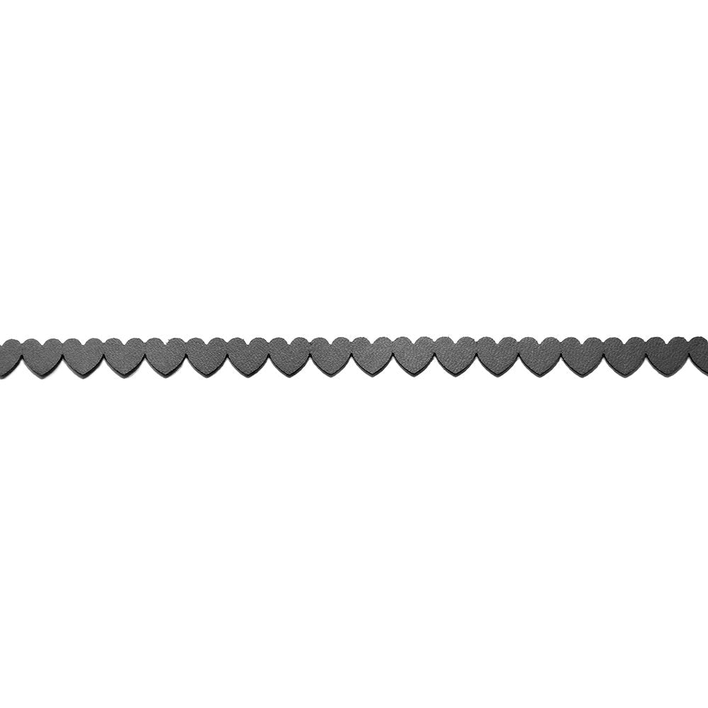 Multi Heart Choker | Black Leather