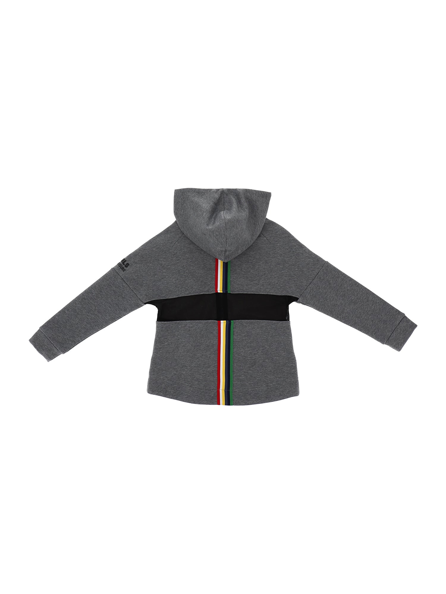 Girls | Zip Sweatshirt With Stripe | Grey
