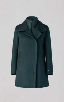Abbi Coat With Bib In Wool | Midnight Forest