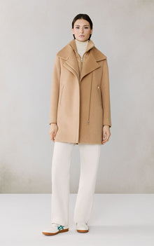 Abbi Coat With Bib In Wool | Teak
