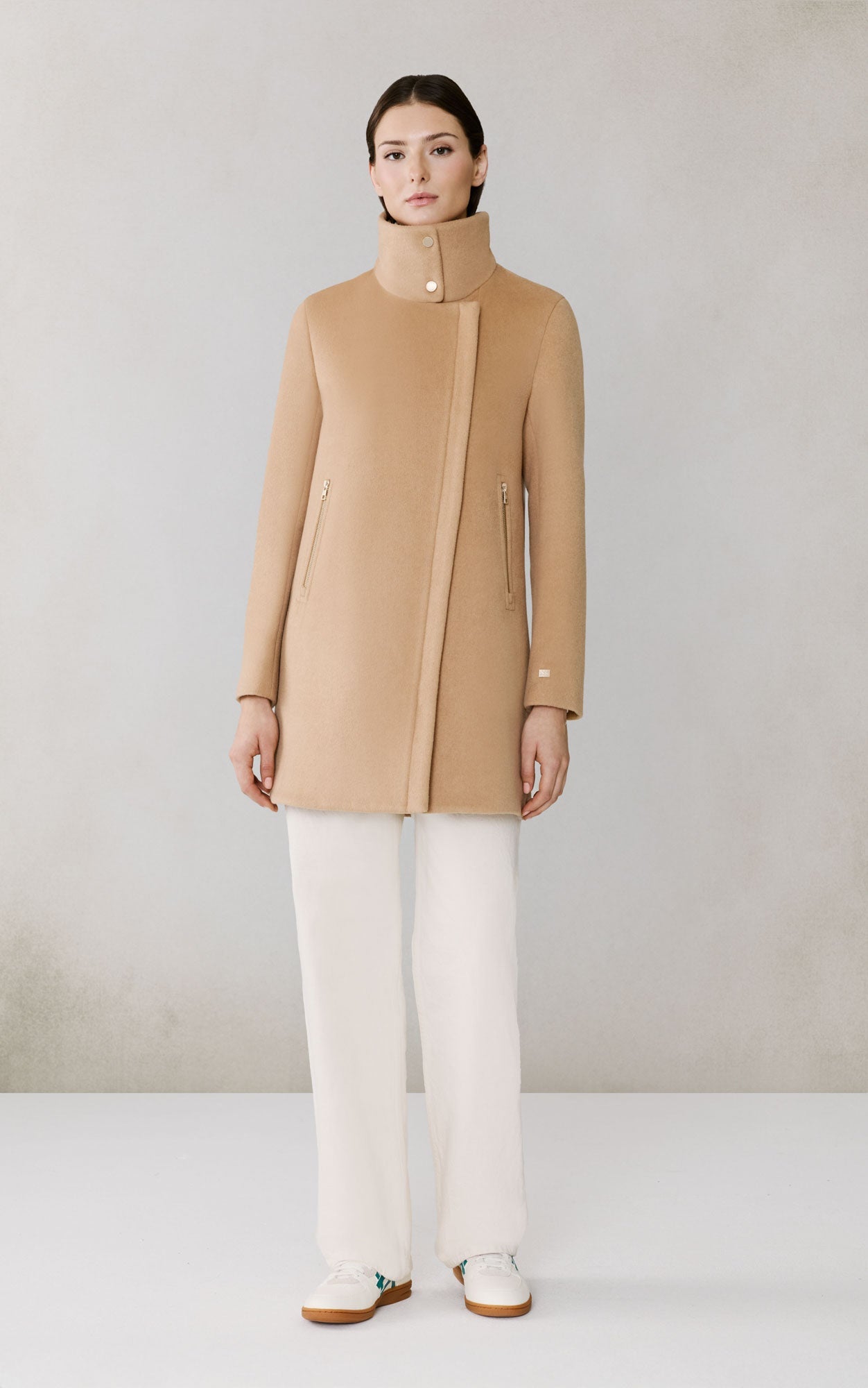 Abbi Coat With Bib In Wool | Teak