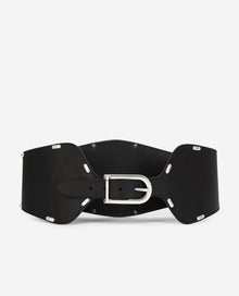 High-Waist Belt With Rivets | Women | Black