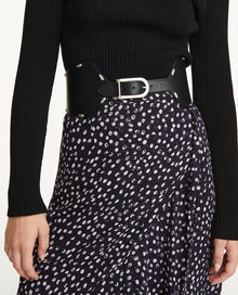 High-Waist Belt With Rivets | Women | Black