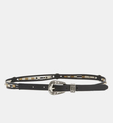 Leather Belt With Western Buckle | Women | Black