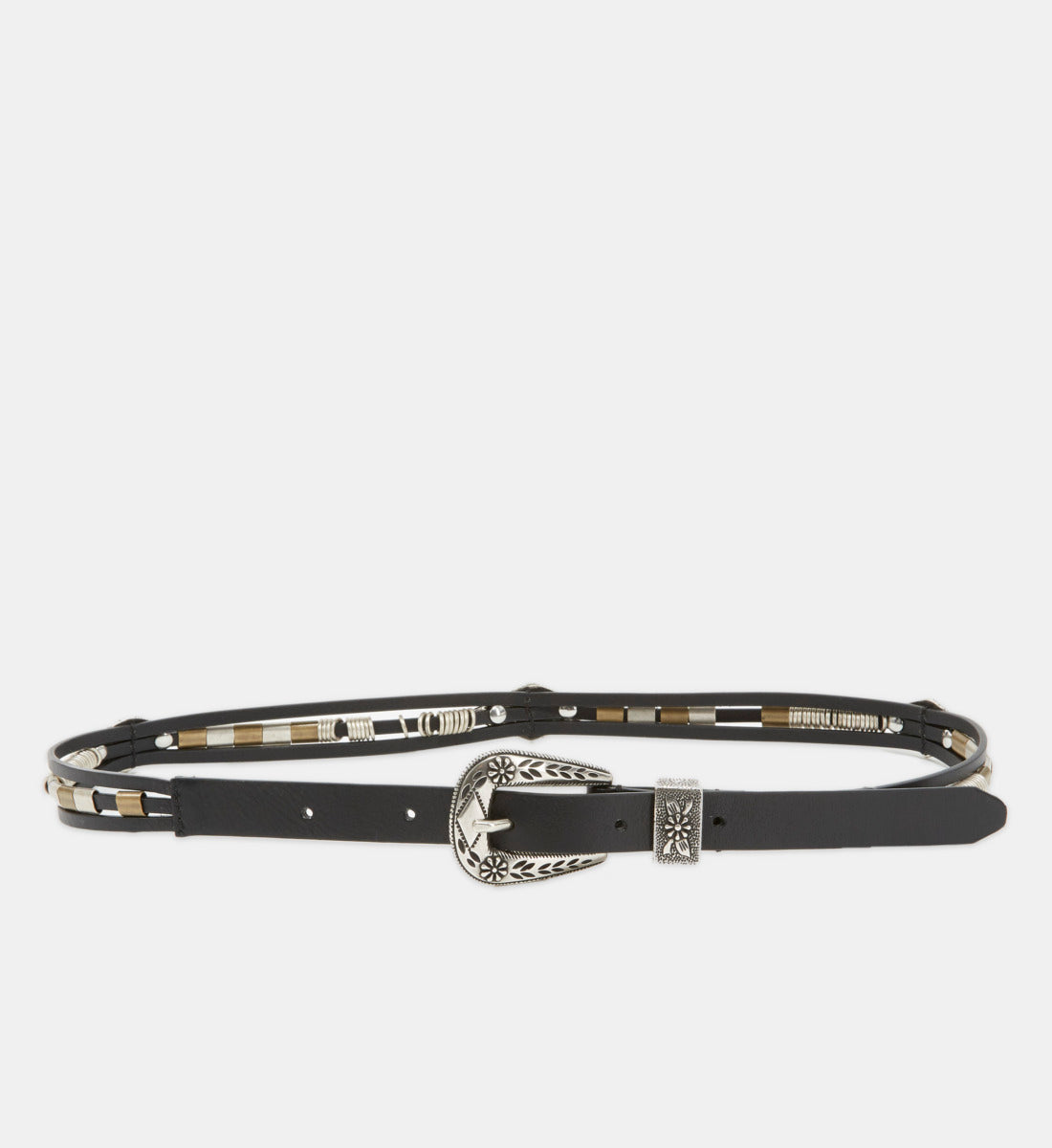 Leather Belt With Western Buckle | Women | Black