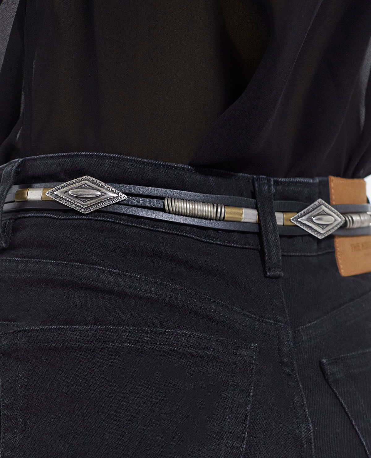 Leather Belt With Western Buckle | Women | Black