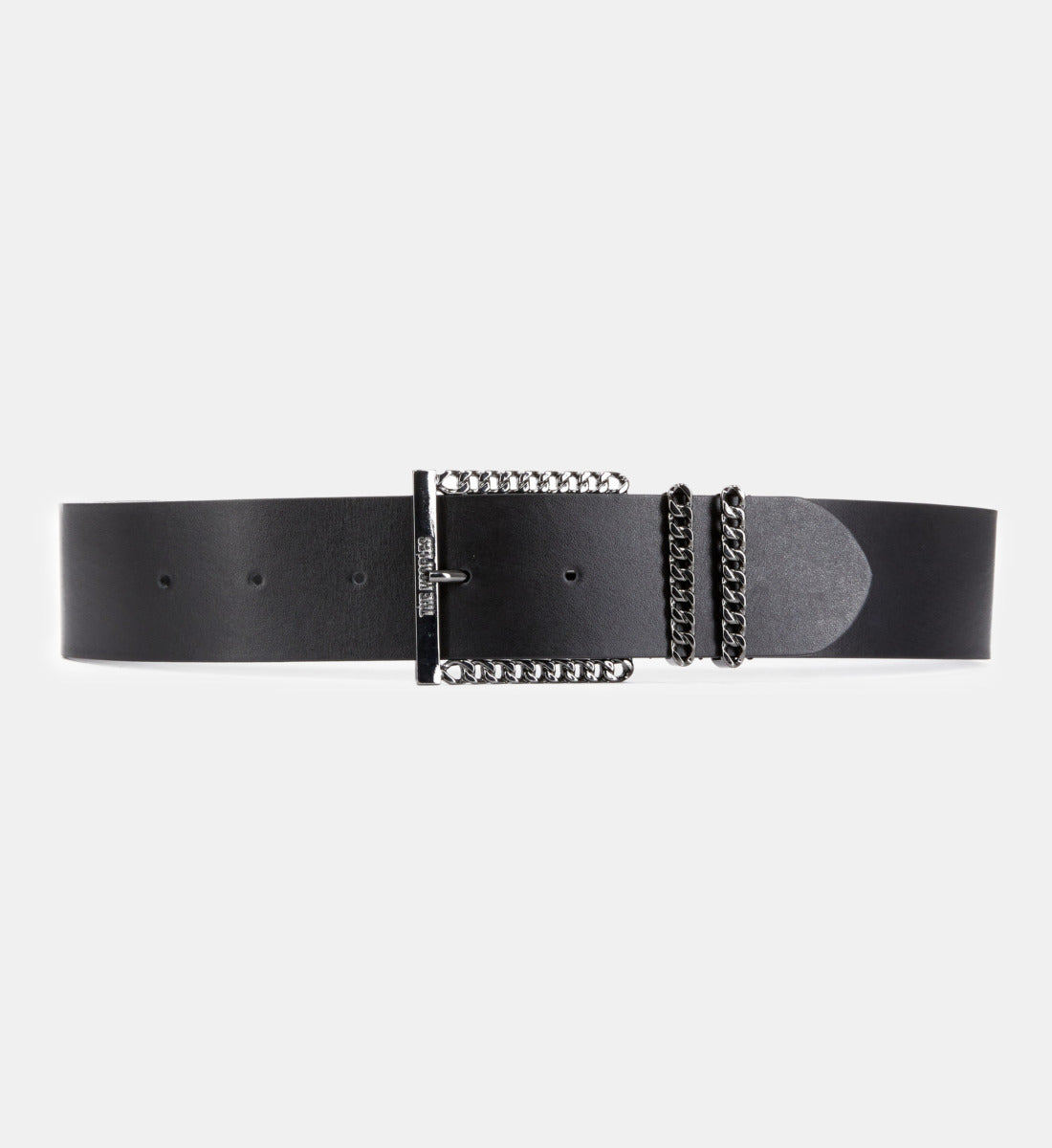 Leather Belt With Chain Buckle | Women | Black