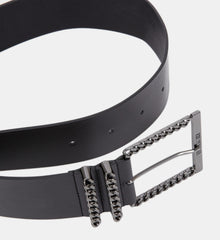 Leather Belt With Chain Buckle | Women | Black