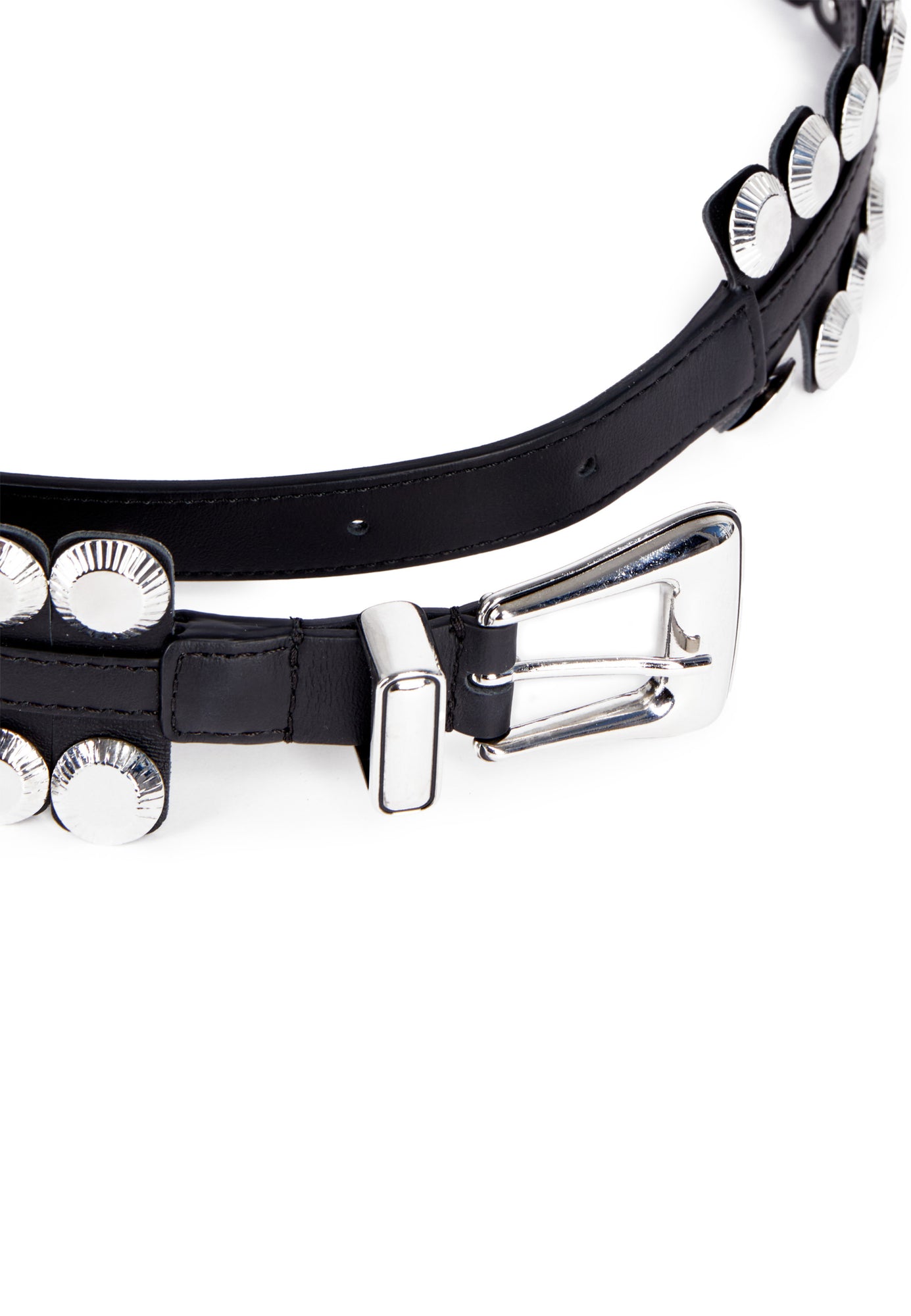 Wide Leather Belt With Studs | Women | Black