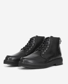 Chunky Smooth Leather Ankle Boots | Women | Black