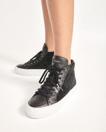 High-Top Sneakers With Suede | Women | Black