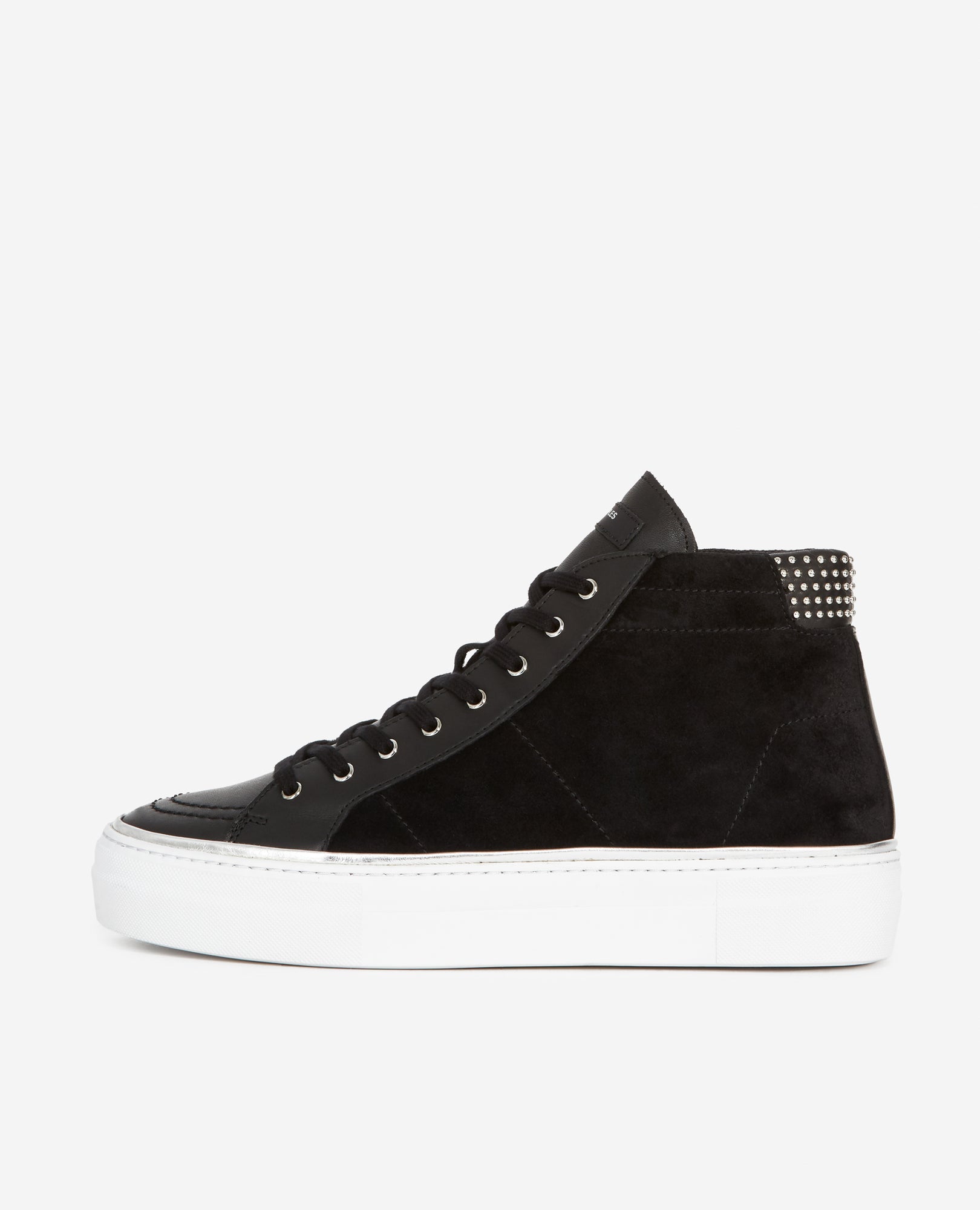 High-Top Sneakers With Suede | Women | Black