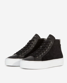 High-Top Sneakers With Suede | Women | Black