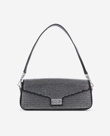 Nylon Rhinestone Clutch Bag | Women | Black