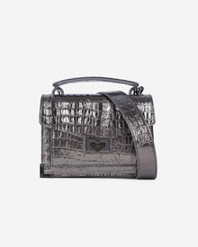 Emily Small Bag In Crocodile-Effect Leather | Women | Gunmetal