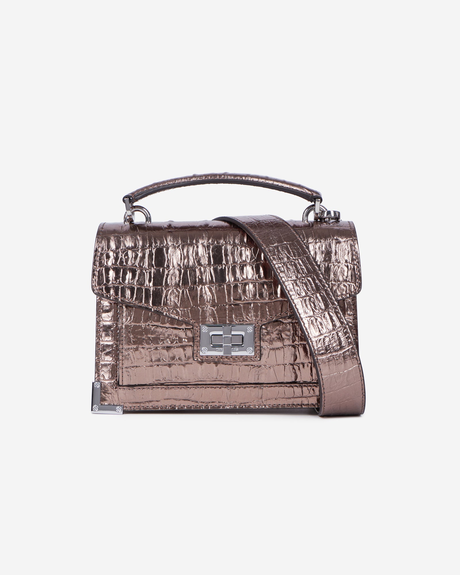 Emily Small Bag Pk Crocodile-Effect Leather | Women | Pink