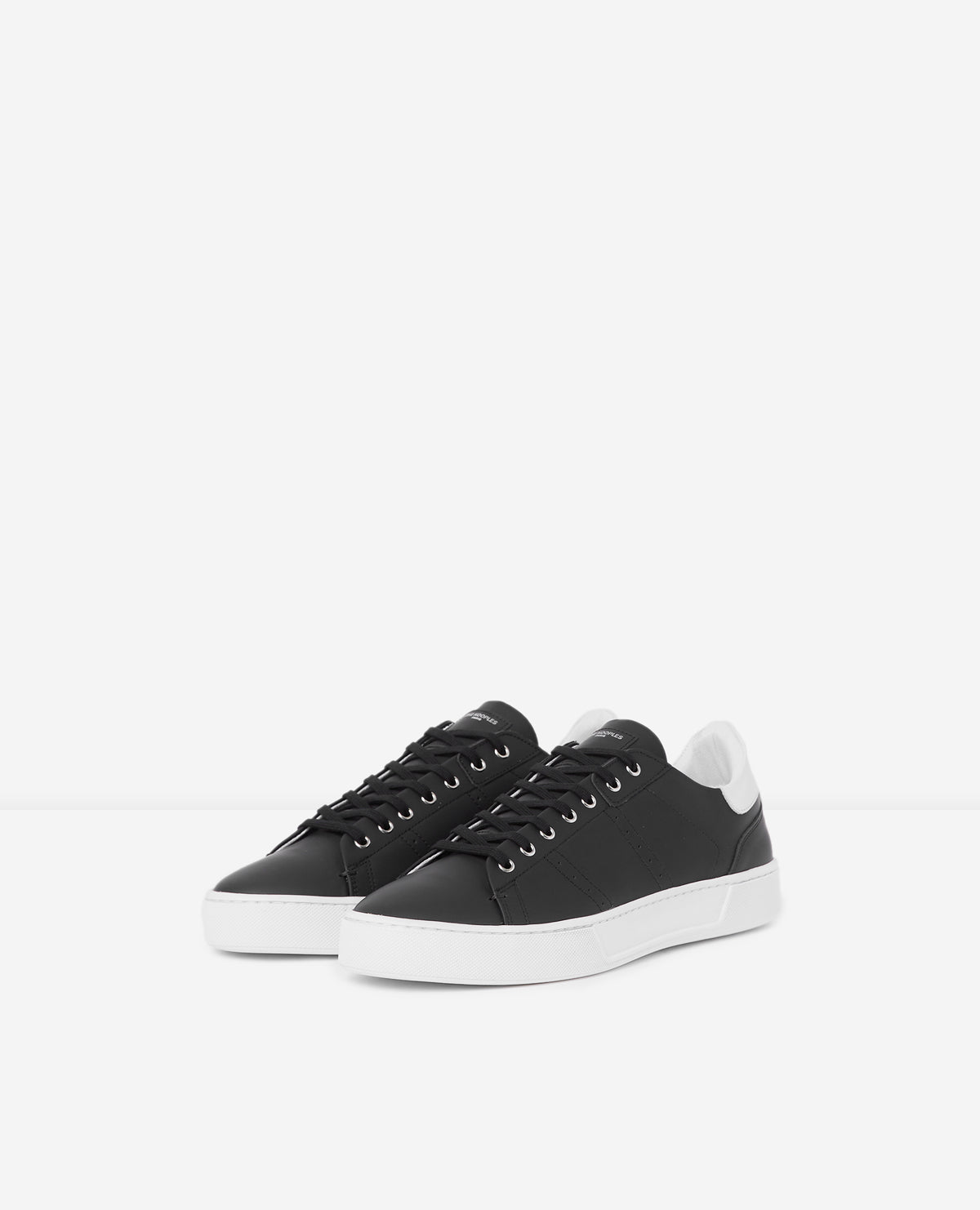 Leather Sneakers Contrasting Insert | Women | Black