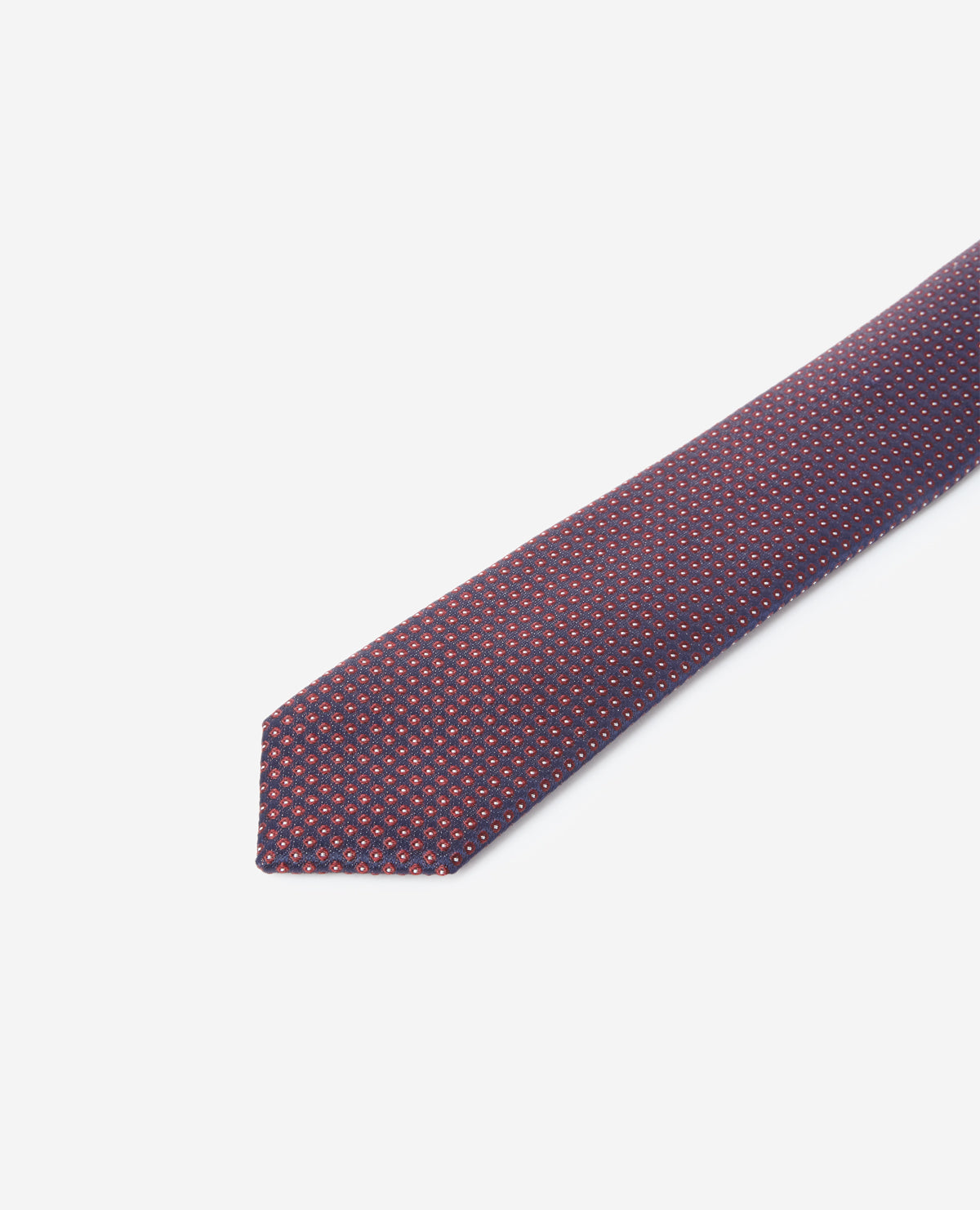 Midnight Blue Silk Tie With Motif | Women | Navy x Burgundy