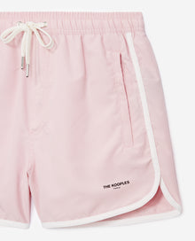 Swim Shorts With White Bands | Women | Light Pink