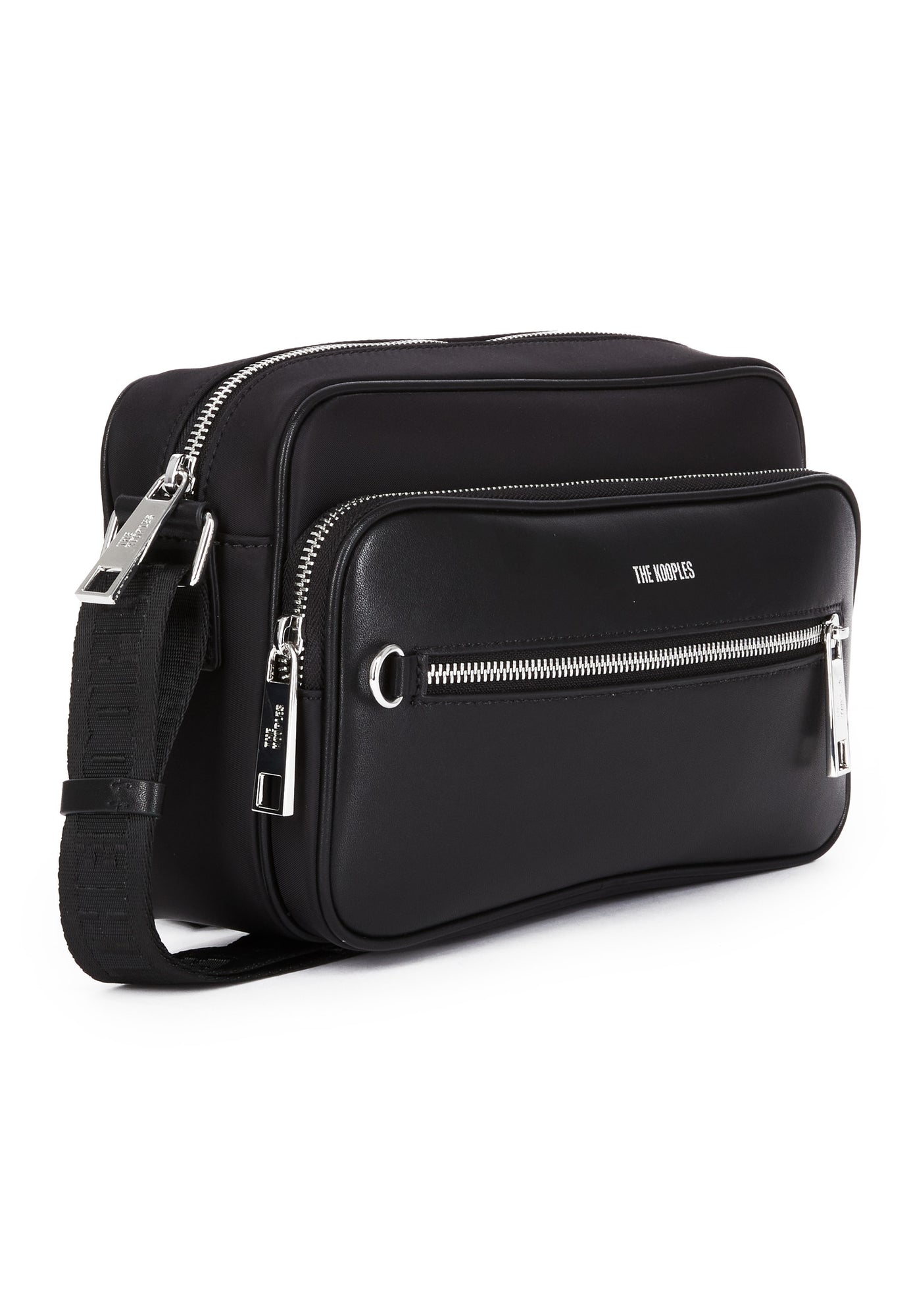 Messenger Bag In Leather And Nylon Fiber | Women | Black