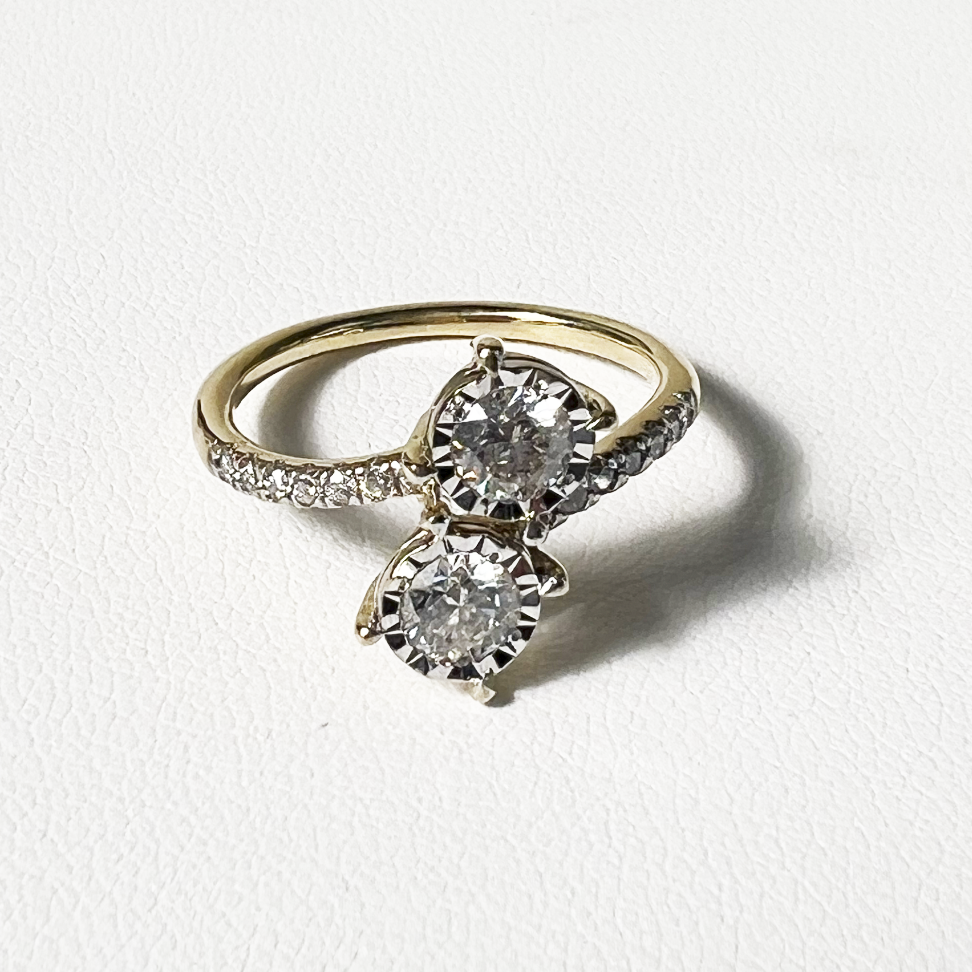 Jacqueline Ring with Illusion Plate | 14K Yellow Gold | 0.6 CTW Round White Diamond