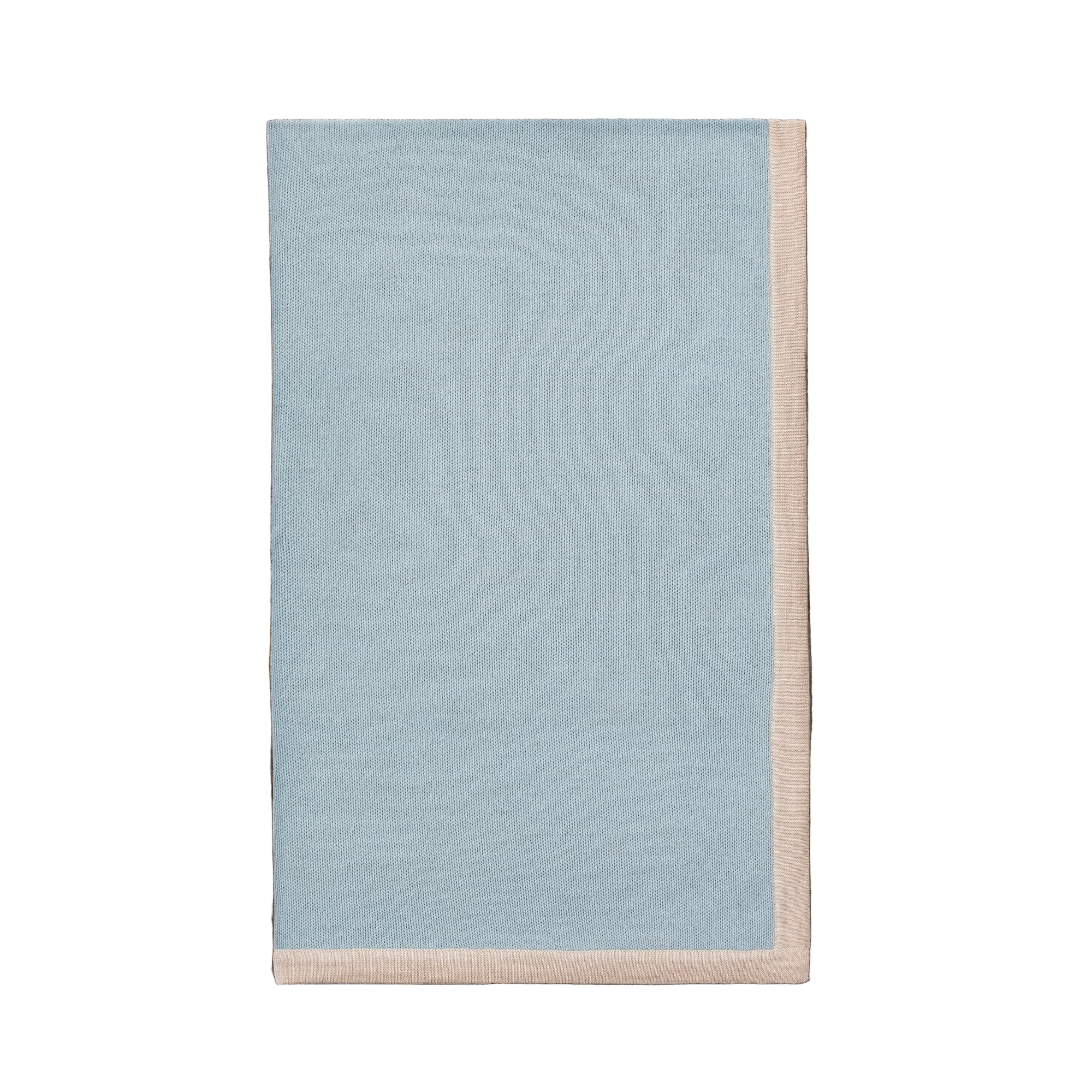 Border Baby Blanket | Light Blue/Light Taupe