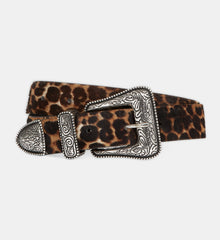 Thin Print Leather Belt | Women | Leopard