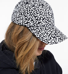 Leopard Print Cap | Women | Black x White