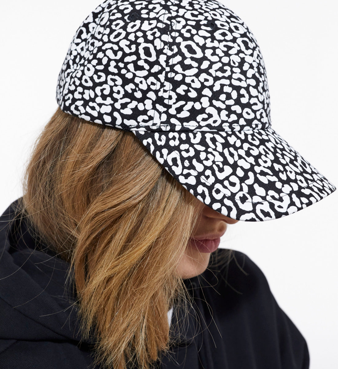 Leopard Print Cap | Women | Black x White