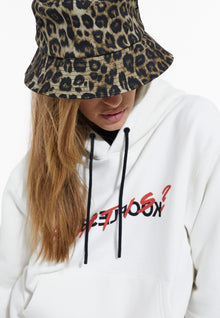 Leopard Print Bucket Hat | Women | Black x White